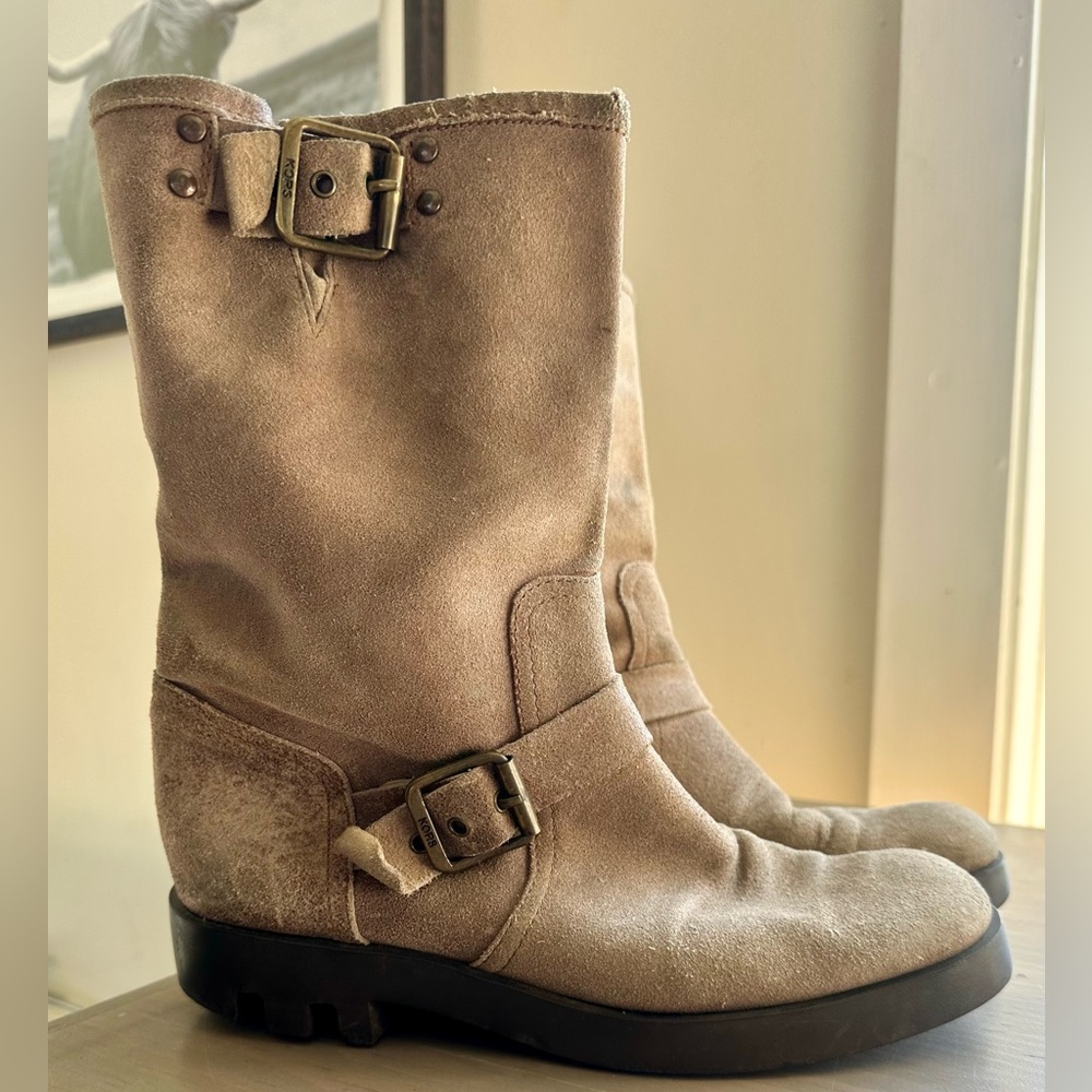 Michael Kors Suede Buckle Boots